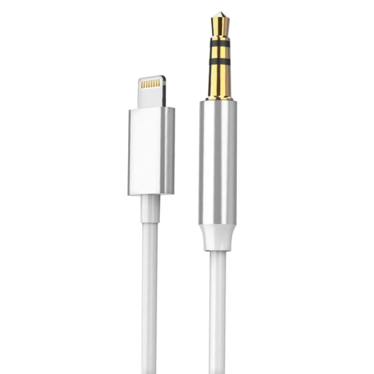 AUX-kabel, Lightning til 3.5 mm - 1 m - Hvid