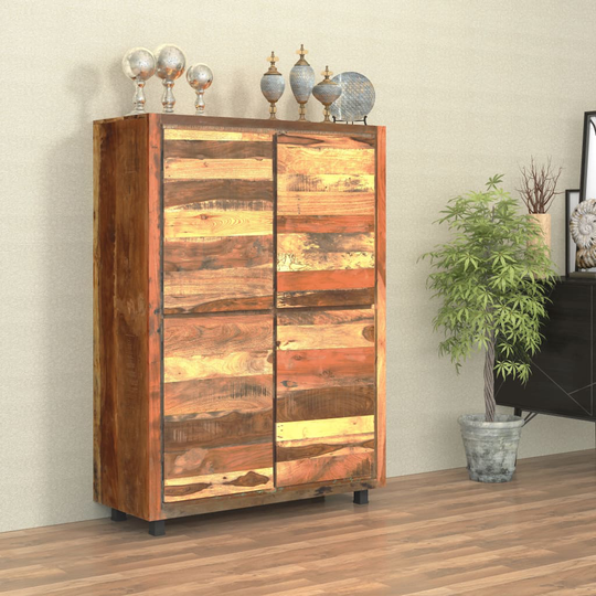 vidaXL højskab 110x44x147 cm massivt genbrugstræ