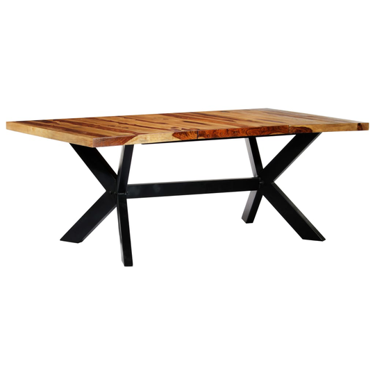 vidaXL spisebord massivt sheeshamtræ 200 x 100 x 75 cm