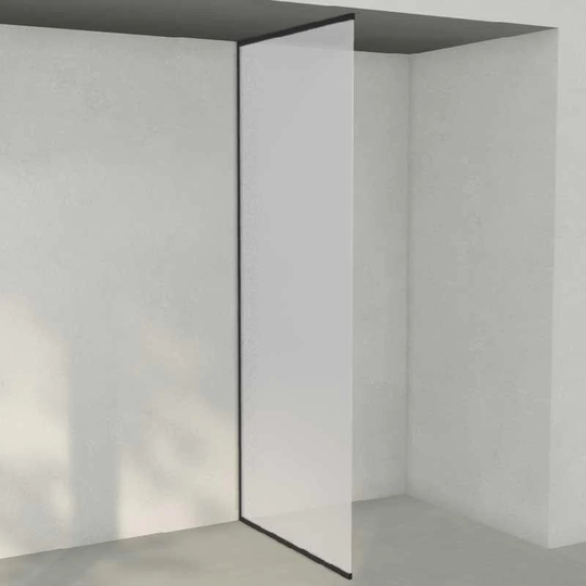 INR Iconic Nordic Rooms Dusjvegg ARC 20 Frame Plus Måltilpasset Svart Matt / Opal Frostet Glass