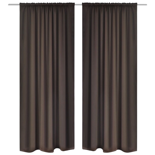 2 stk Brun Blackout Gardiner 135 x 245 cm
