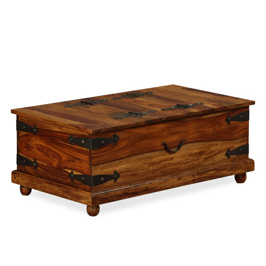 vidaXL opbevaringskiste i massivt sheeshamtræ 90x50x35 cm