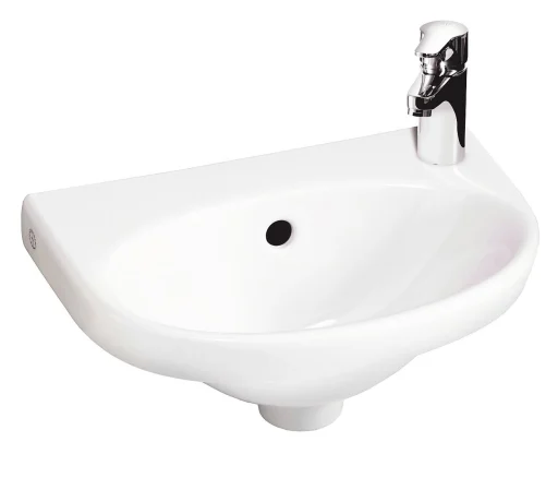 Gustavsberg Nautic 5540 servant m/Kranehull til høyre & overløp - 40x27 cm