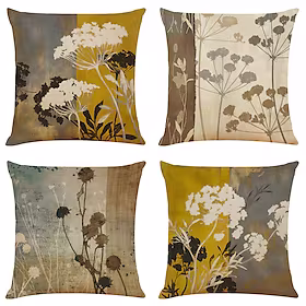 vintage blomster dobbel side putetrekk 4pc myk dekorativ firkantet putetrekk putetrekk putetrekk til soverom stue overlegen kvalitet maskinvaskbar utendørs put