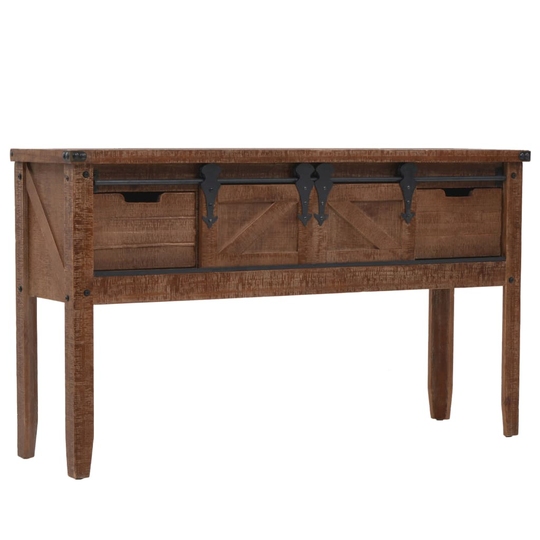 vidaXL konsolskab i massivt grantræ 131 x 35,5 x 75 cm brun