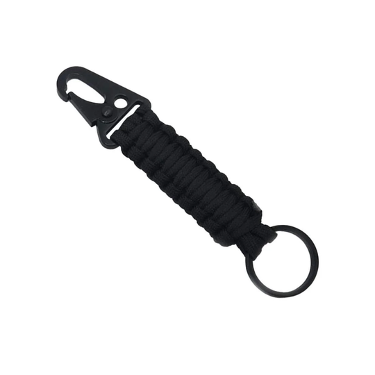 Paracord med karabinhage - Sort