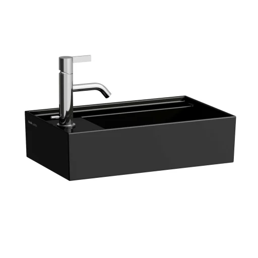 Kartell Laufen håndvask, 46x28 cm, venstrevendt, sort