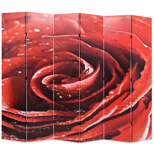 vidaXL foldbar rumdeler 228 x 170 cm rose rød