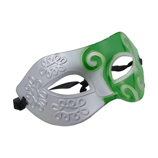Venetiansk Maske - Sølv/Grøn