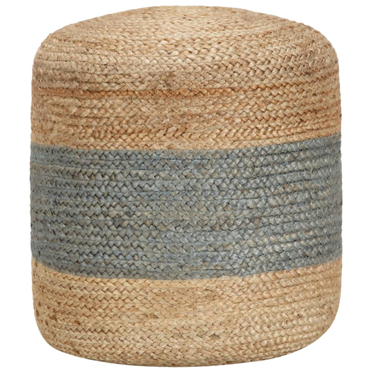 vidaXL håndlavet puf 40 x 45 cm jute olivengrøn