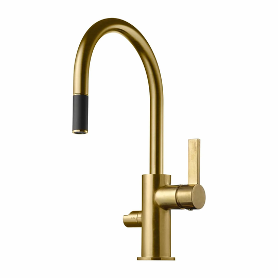Tapwell Arm385 Kjøkkenarmatur med Uttrekkbar tut og Avstengning Brushed Honey Gold