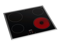 Siemens iQ100 ET645HE17 - Keramisk kogeplade - 4 plader - Niche - bredde: 56 cm - dybde: 49 cm - sort/rustfrit stål - med rustfrit stål-pynt