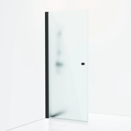 Svedbergs Skoga Dusjnisje Rett Enkel Svart Matt / 70cm Frostet Glass