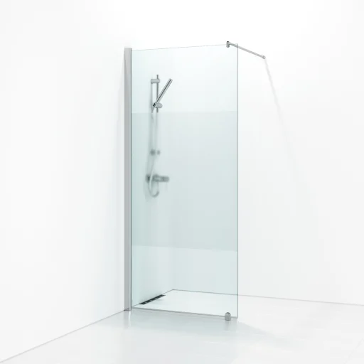 Svedbergs Skoga dusjvegg 90 cm, halvfrostet glass/matt alu