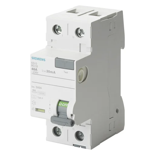 RCD HPFI 25A, 2P, 30mA, Type A, 5SV3312-6