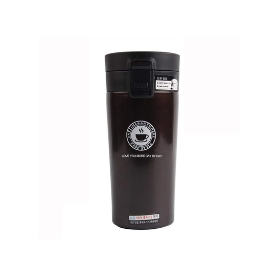 Termokande i rustfrit stål, 380 ml - Brun