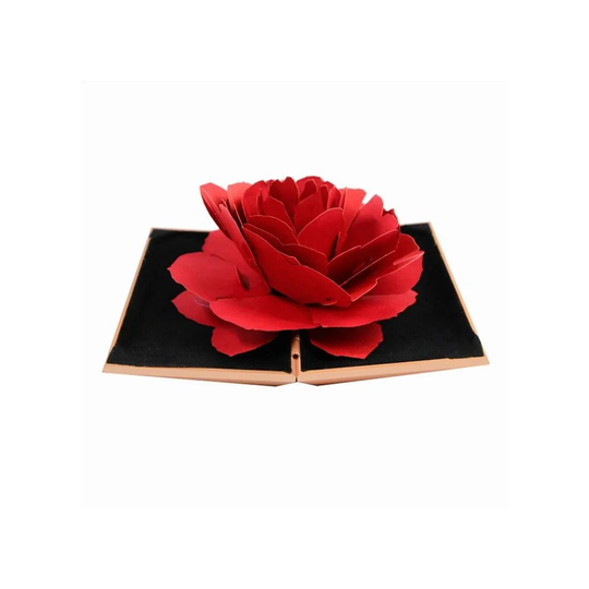 Ringæske med 3D Rose i papir - Lyserød