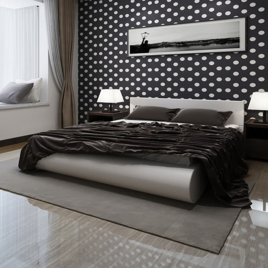 vidaXL seng med madras i memoryskum hvid kunstlæder 180 x 200 cm