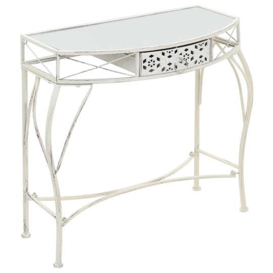 vidaXL sidebord i fransk stil metal 82 x 39 x 76 cm hvid