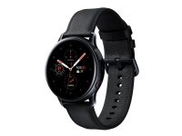 Samsung Galaxy Watch Active 2 - 40 mm - sort rustfrit stål - smart ur med bånd - læder - sort - display 1.2 - 4 GB - Wi-Fi, LTE, NFC, Bluetooth - 4G - 37 g (NOT Nordic Approved - No SamsungPay/e-sim)