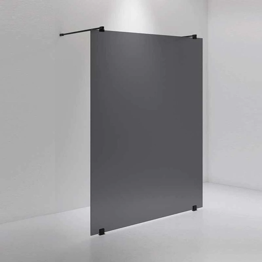 INR Iconic Nordic Rooms Dusjvegg ARC 43 Måltilpasset Svart Matt / Dark Frostet Glass