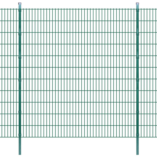 vidaXL 2D Havehegnspaneler & Pæle 2008x2230 mm 20 m Grøn