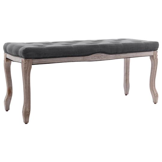 vidaXL bænk 110x38x48 cm lærred massivt træ mørkegrå