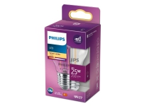 Philips - LED-filament-lyspære - form: P45 - klar finish - E27 - 2 W (tilsvarende 25 W) - klasse E - varmt hvidt lys - 2700 K - gennemsigtig