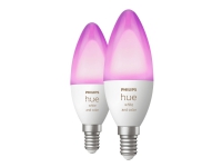 Philips Hue White and Color Ambiance - LED-lyspære - form: B39 - E14 - 4 W (tilsvarende 25 W) - klasse G - 16 millioner farver - 2000-6500 K (pakke med 2)