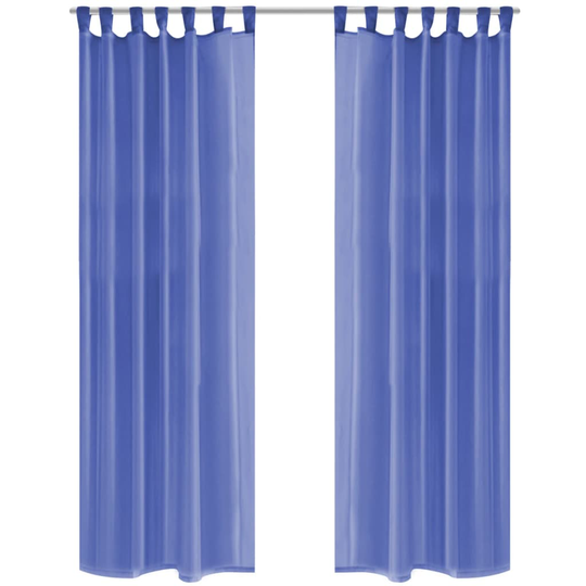 vidaXL voile-gardiner 2 stk. 140x245 cm kongeblå
