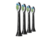 Philips Sonicare W HX6064 Optimal White - Ekstra tandbørstehoved - til tandbørste - sort (pakke med 4) - for Sonicare 2 Series Sonicare DiamondClean Smart HX9902 Sonicare ProtectiveClean 4100 6100