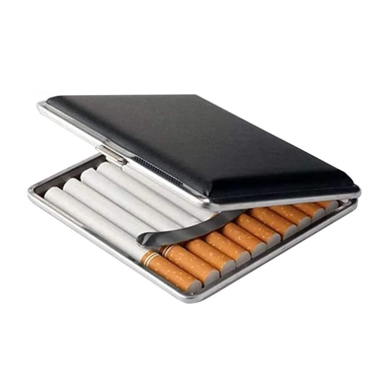 Cigaret etui, imiteret læder - sort