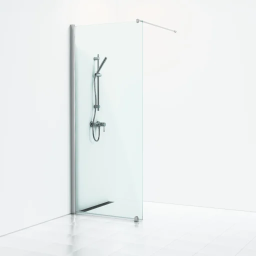 Svedbergs Skoga Brusevæg 80 cm, højde 225 cm, klart glass/blank alu