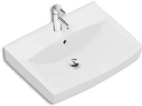 IFØ Ifö Spira håndvask 57x43,5 cm med lige forkant og overløb og uden hanehul - til montering med bolte eller standard bæringer