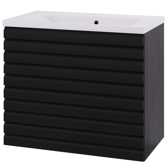 Linn Bad Selma Eikestav 2 Skuffer Heltre D45cm Servantskap Svart eik / 80cm Senter