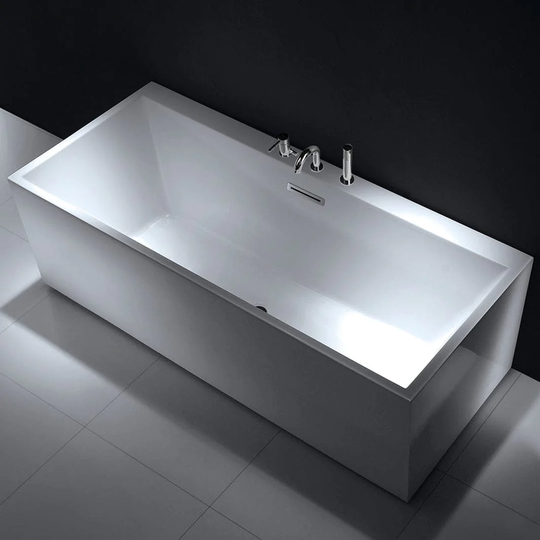 Sanipro Badekar Tahiti Rektangulært Back-to-wall 160-180 Hvit / 160cm