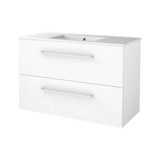 Sanibell Basicline møbelpakke 100x46 cm, m/grep, hvit høyglans