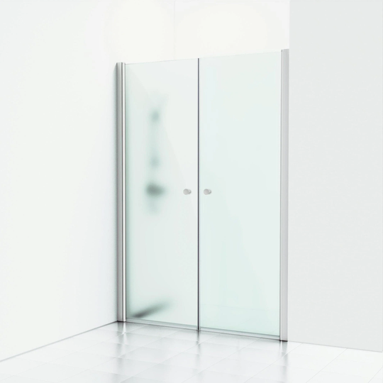 Svedbergs Skoga Dusjnisje Rett Dobbel Matt Aluminium / 198cm Frostet Glass