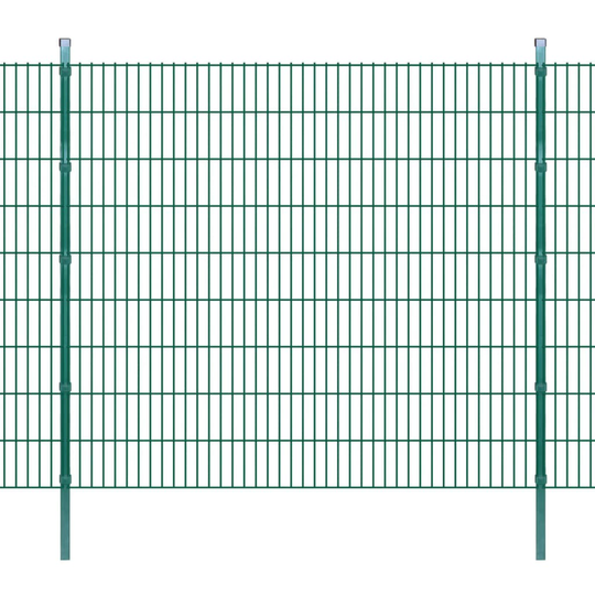 vidaXL 2D panel og pæle til havehegn, 2.008x1.830 mm, 2 m, grønne