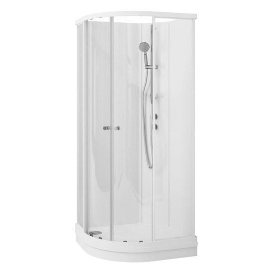 Vikingbad Sofia Dusjkabinett Buet H210cm Hvit Matt / Pluss 80x90cm Venstre