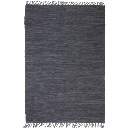 vidaXL håndvævet chindi-tæppe bomuld 160 x 230 cm antracitgrå