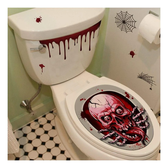 Toiletdekoration med Kranium - Halloween