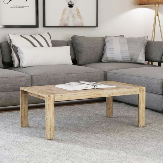 vidaXL sofabord massivt børstet akacietræ 110 x 60 x 40 cm