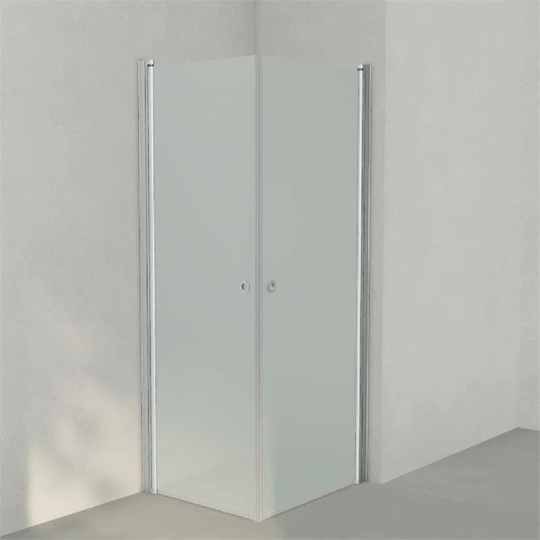 INR Iconic Nordic Rooms Dusjhjørne Linc Angel Original, Frostet/stripe Glass Matt Aluminium / 70x80cm Frostet