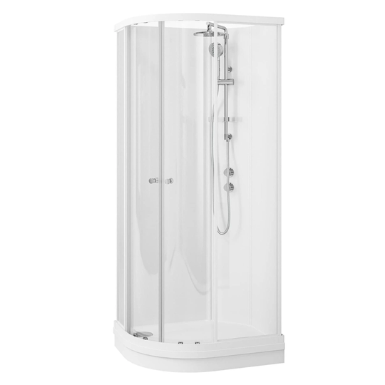 Vikingbad Sofia Dusjkabinett Buet H210cm Hvit Matt / Standard 80x90cm Venstre
