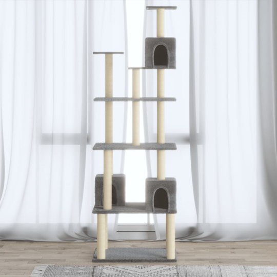 vidaXL kradsetræ med sisalkradsestolper 188 cm lysegrå