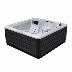 Vikingbad Morild Utendørs Spa: Sterling Silver/grå - FRP Lokk og Bluetooth Stereo