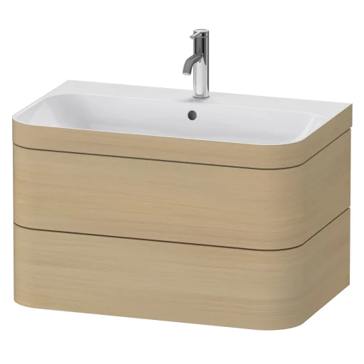 Duravit Happy D.2 Plus C-bonded møbelpakke, 77,5 cm, middelhavseik