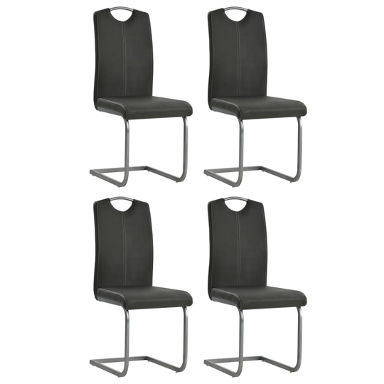 vidaXL spisebordsstole med cantilever 4 stk. kunstlæder grå