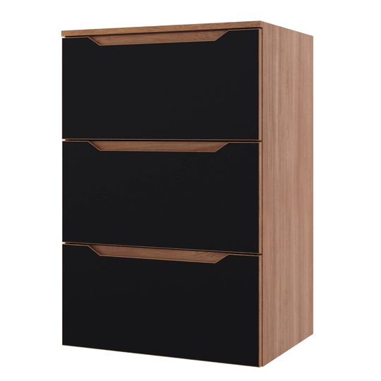 Linn Bad Emma Sideskap (Kommode) Svart Matt / 60cm 3 Skuffer